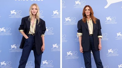 Foto: Gaya Kembaran Amanda Seyfried dan Julia Roberts di Venice Film Festival