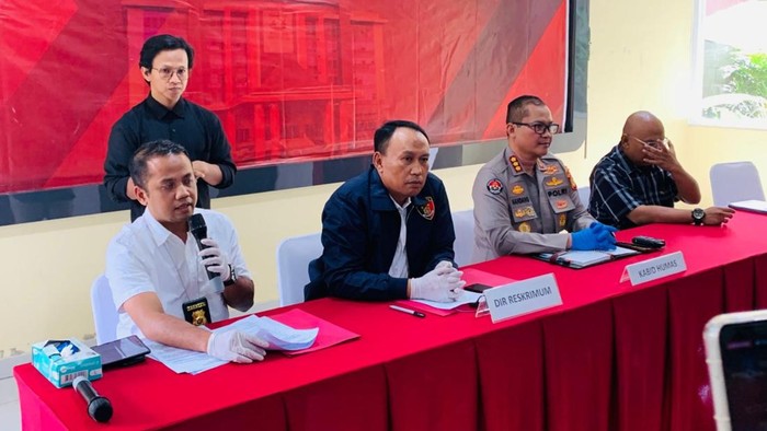Kasat Reskrim Polrestabes Palembang AKBP Andrie Setiawan saat memberikan keterangan.