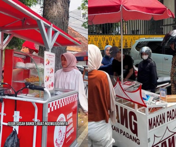 Makanan resto disajikan gerobak keliling