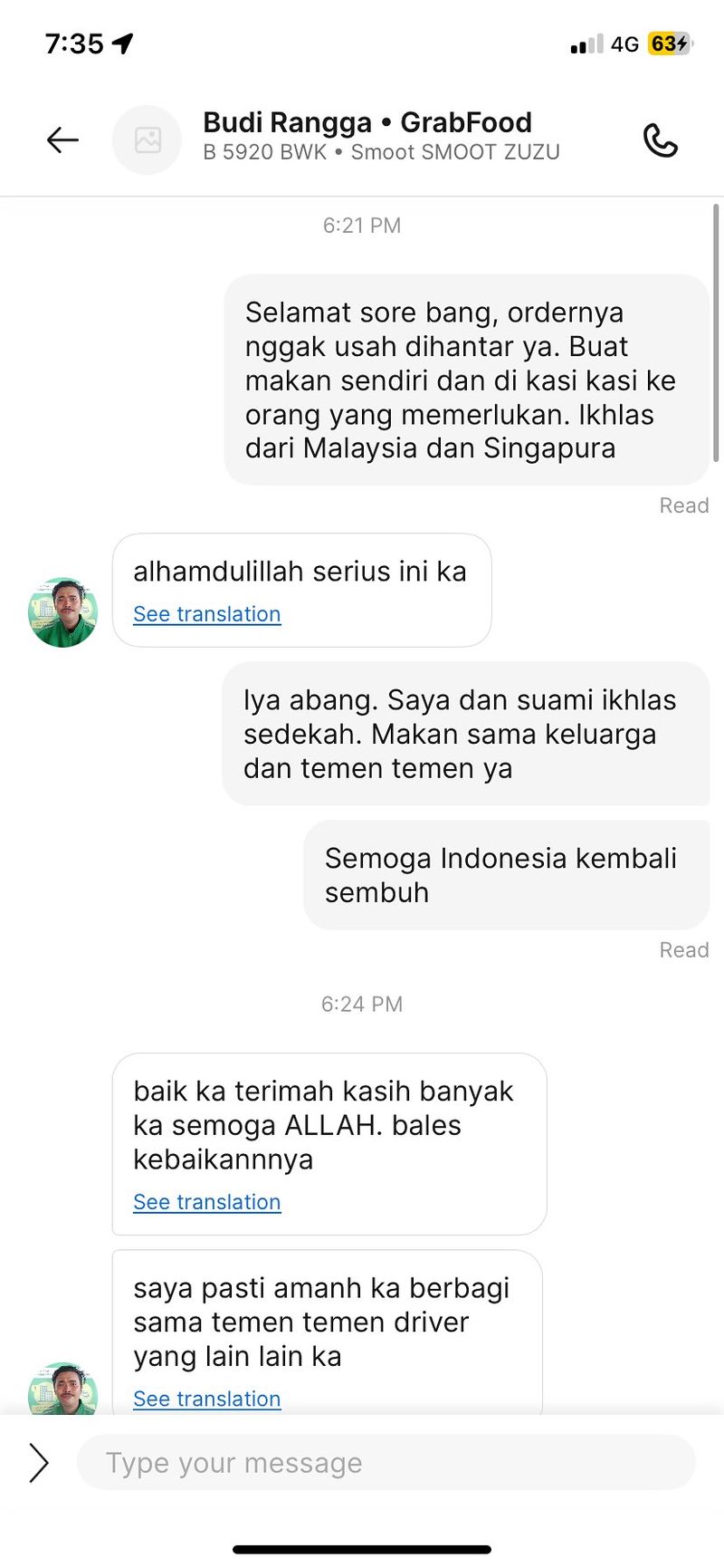 Dapat Makanan dari Warga Malaysia, Sopir Ojol Ini Berbagi ke Panti Asuhan