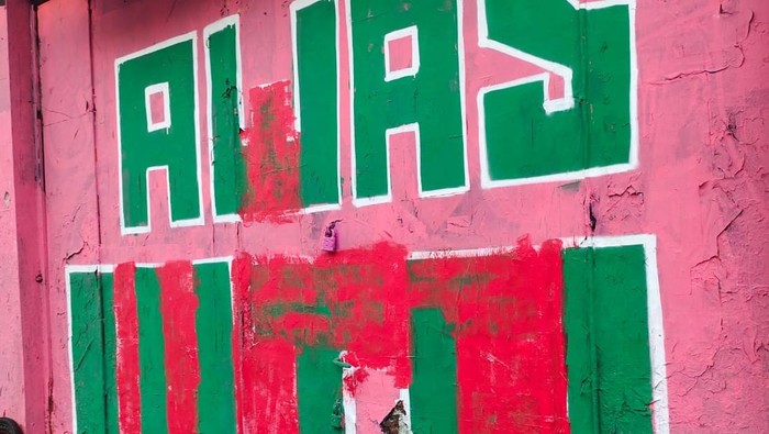 Mural ‘Awas Intel’ di Jokteng Wetan yang telah rusak, Selasa (2/9/2025).
