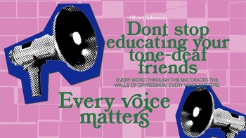 Yuk pakai poster ini untuk mengetuk teman yang masih tone-deaf dengan situasi di negeri ini. Foto: X.com