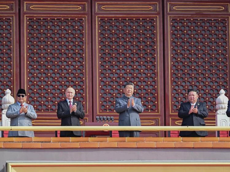 Foto-foto Prabowo Berdiri Sejajar Xi Jinping-Putin-Kim Jong Un di China