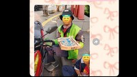 Netizen Malaysia dengan akun @renjunsprouts memesankan pizza dari gerai Dominos untuk sopir ojol. Foto: x/@renjunsprouts
