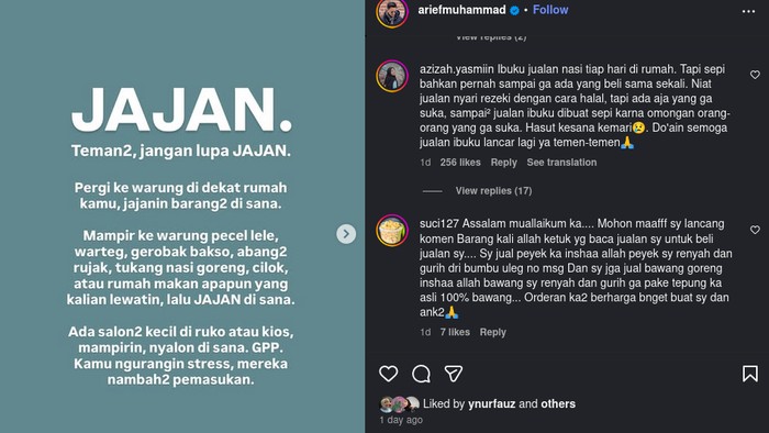 Seruan Jajan dari figur publik Indonesia
