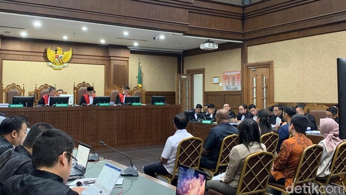Sidang kasus dugaan suap vonis lepas perkara minyak goreng terus bergulir di Pengadilan Tipikor Jakarta (Mulia/detikcom).