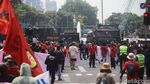 Arus Lalin Kawasan Patung Kuda Tersendat Imbas Demo Buruh