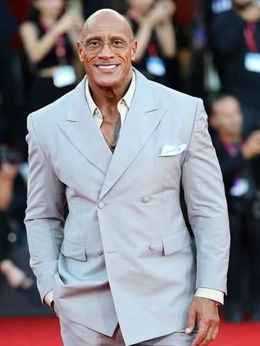 Dwayne Johnson di Venice Film Festival 2025 Aktor dan produser film Amerika Dwayne Johnson di Festival Film Internasional Venesia ke-82 tahun 2025. Karpet Merah The Smashing Machine. Venesia (Italia), 1 September 2025