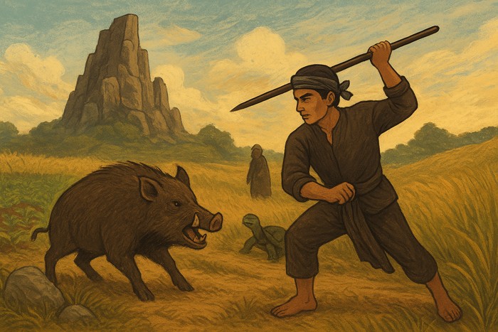 Ilustrasi legenda Watu Maladong, Asal-usul Kesuburan Pulau Sumba NTT. (AI)