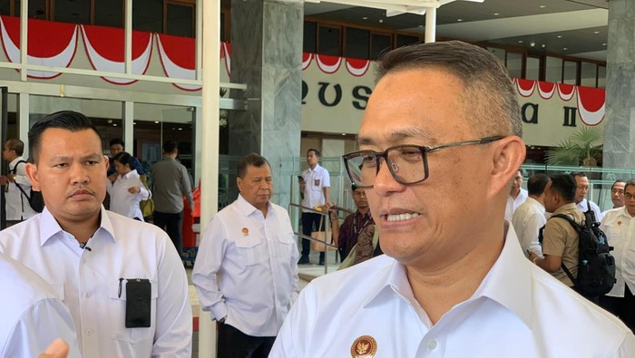 Wakil Kepala Badan Intelijen Negara (BIN) Imam Sugianto di kompleks parlemen, Senayan, Jakarta, Kamis (4/9/2025).