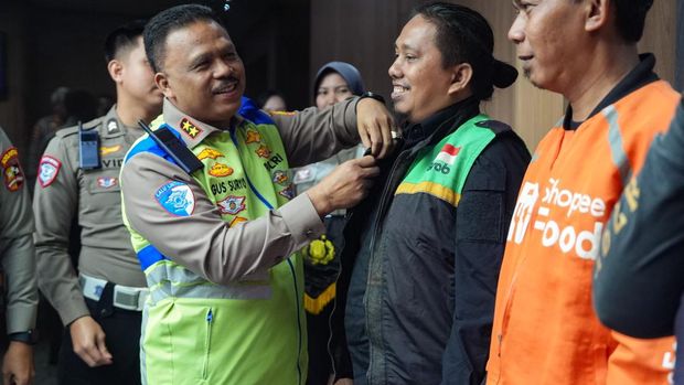 Kakorlantas Diskusi bersama Ojol