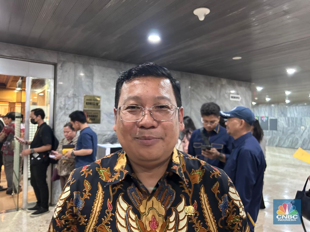 Kepala Badan Pangan Nasional (Bapanas) Arief Prasetyo Adi saat ditemui di Kompleks Parlemen, Jakarta, Kamis (4/9/2025). (CNBC Indonesia/Martyasari Rizky)