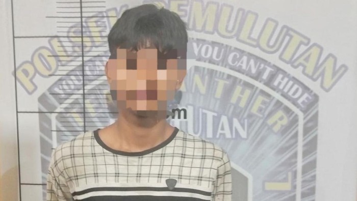 Pelaku CW saat diamankan polisi.