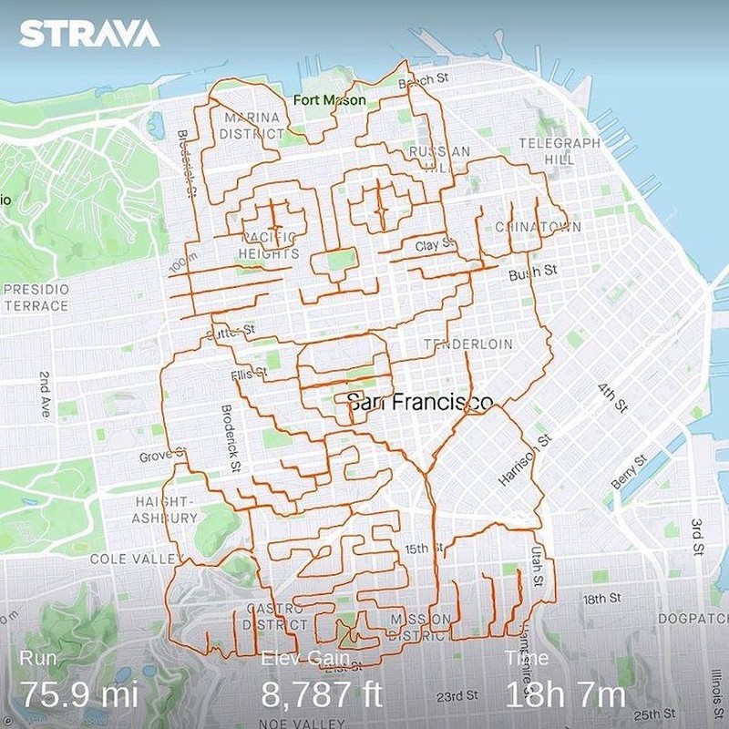 Pelari Buat Lukisan Pakai Aplikasi Strava