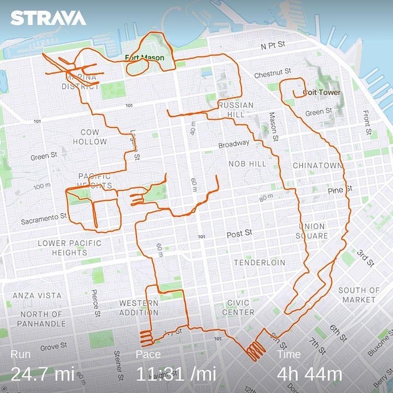 Pelari Buat Lukisan Pakai Aplikasi Strava