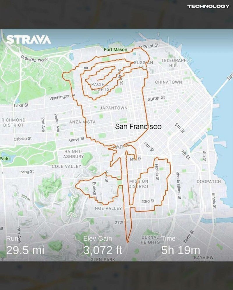 Pelari Buat Lukisan Pakai Aplikasi Strava