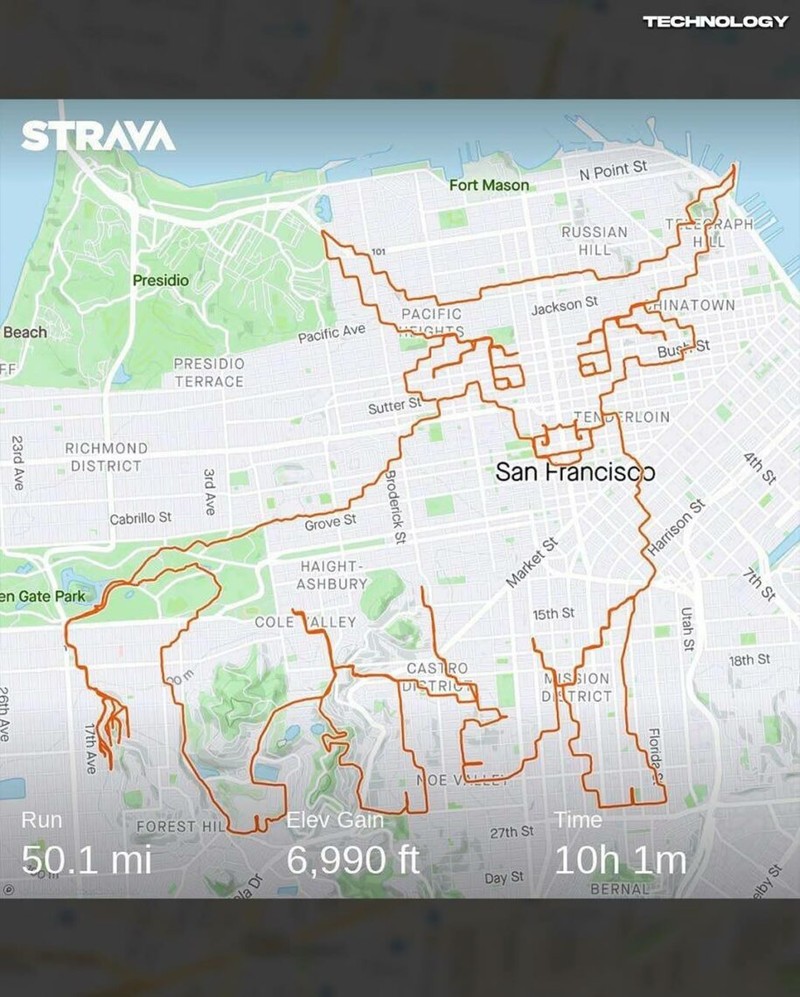 Pelari Buat Lukisan Pakai Aplikasi Strava