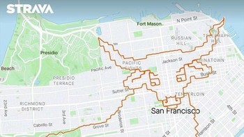 Maughan, yang menyebut dirinya dengan julukan seperti Lineographer, Pareidoliac, Cardio-Cartographer, dan Human Etch-A-Sketch, telah menuai kekaguman dari komunitas lari dan seni atas dedikasi, daya tahan, dan kepiawaian artistiknya yang dibutuhkan untuk mewujudkan konsep-konsepnya. Foto: Instagram/@lennymaughan