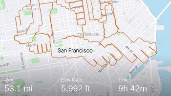 Agar tidak merusak keseluruhan karyanya hanya dengan satu kesalahan langkah, ia dengan cermat memetakan seluruh rutenya sebelum melangkah di atas aspal. Foto: Instagram/@lennymaughan
