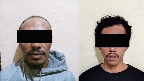 Kedua tersangka SU dan HR, pelaku pembunuhan WN Spanyol Maria Matilde Muñoz Cazorla. (Humas Polres Lombok Barat)