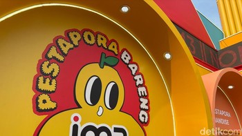 Logo imut yang ada di booth IM3. Foto: Agus Tri Haryanto