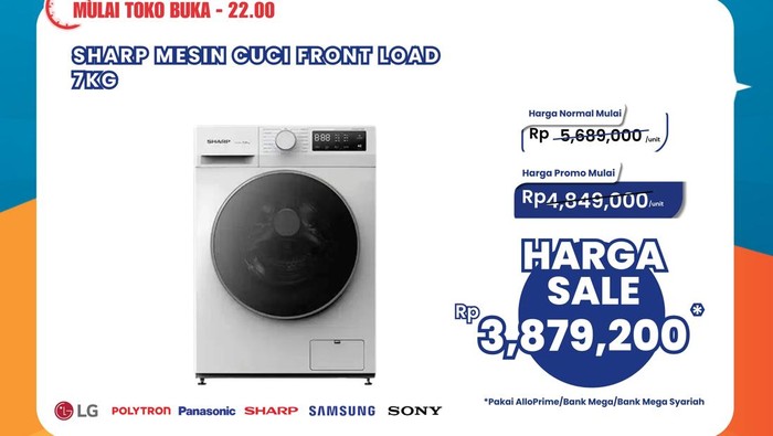 Ada Transmart Full Day Sale, Beli Mesin Cuci Front Load Diskon Rp 1,81 Juta