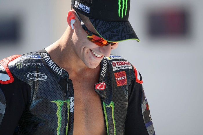 BALATONFOKAJAR, HUNGARY - AUGUST 24: Fabio Quartararo of France riding the Monster Energy Yamaha (20) during the MotoGP race at Balaton Park on August 24, 2025 near Balatonfokajar, Hungary. (Photo by Gold & Goose Photography/Getty Images)