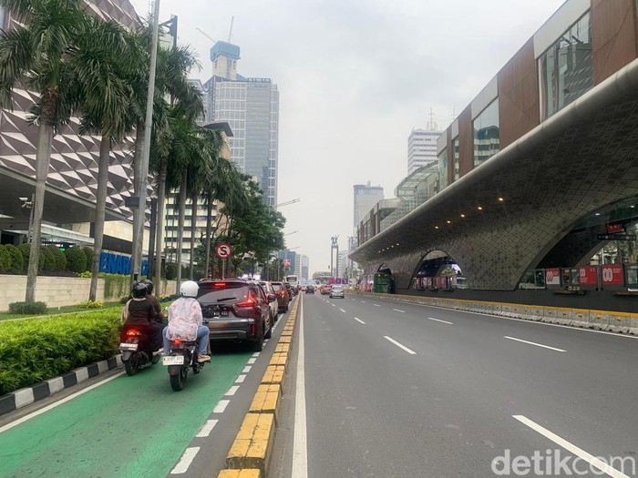 Jalan Teluk Betung menuju Bundaran HI yang viral lantaran digunakan untuk jogging (Mulia/detikcom)