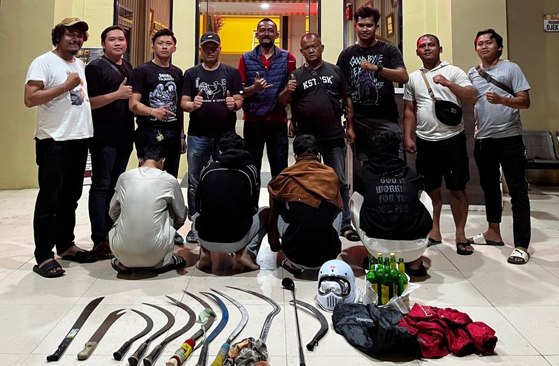 Polisi amankan empat pelajar di kasus pembacokan di Taman Corat Coret Kota Bogor.