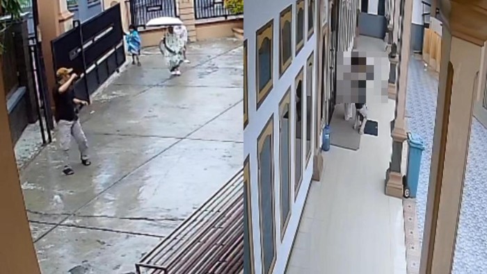 Rekaman CCTV pria di Jambi cabuli bocah perempuan di teras masjid