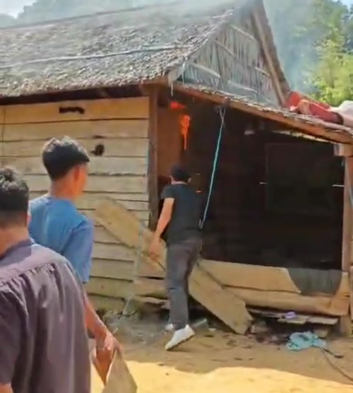 Rumah orang tua pelaku pembunuhan bocah perempuan di Kolaka Timur dibakar OTK.