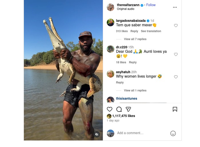 Selebgram Mike Holston tangkap buaya di Queensland