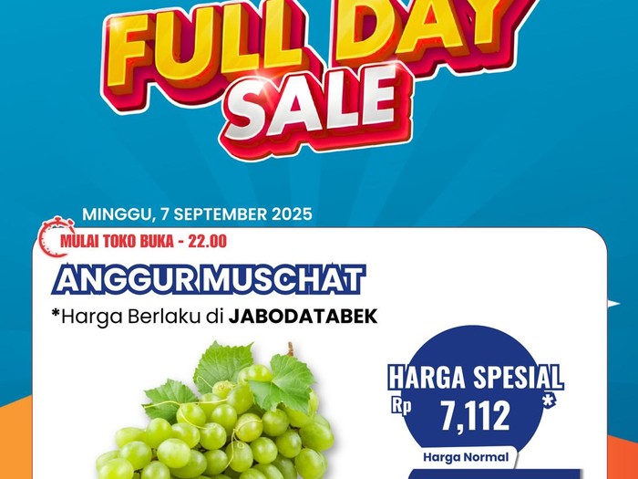 Ada Obral Anggur Muscat di Transmart Full Day Sale, Harga Jadi Semurah Ini