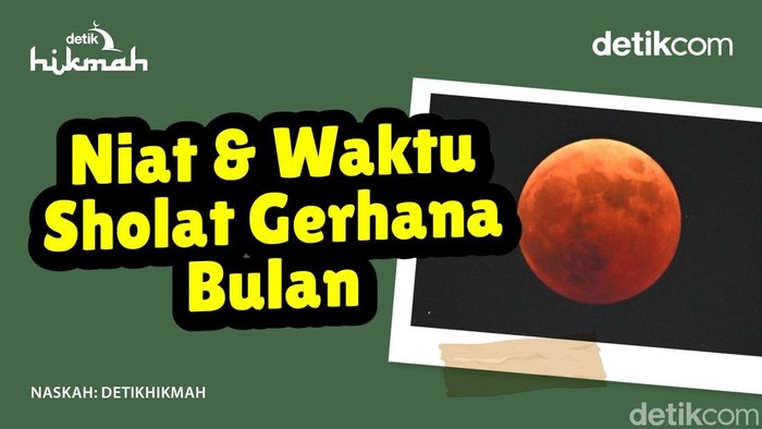 Infografis Niat Sholat Gerhana Bulan.