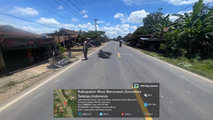 Polisi mendatangi lokasi kecelakaan yang tewaskan anak sembilan tahun di Muba, Sumsel