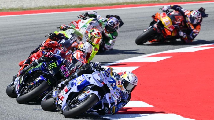BARCELONA, SPAIN - SEPTEMBER 06: Alex Marquez of Spain riding the BK8 Gresini Racing Ducati (73) during the Sprint ahead of the MotoGP of Catalunya at Circuit de Barcelona-Catalunya on September 06, 2025 in Barcelona, Spain. (Photo by Gold & Goose Photography/Getty Images)