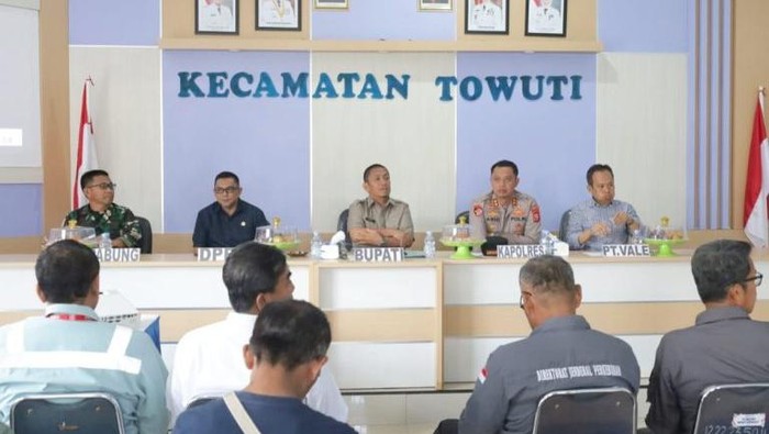 Rakor Pemkab Luwu Timur terkait kebocoran pipa minyak PT Vale Indonesia Tbk.