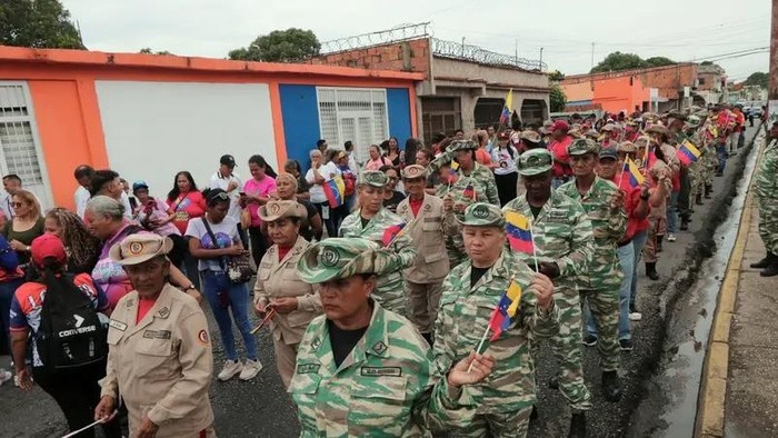 Members of the National Bolivarian Militia gather after responding to Venezuelas President Nicolas Maduros call to defend national sovereignty amid escalating tensions with the U.S., in Valencia, Venezuela September 5, 2025. (Reuters)
