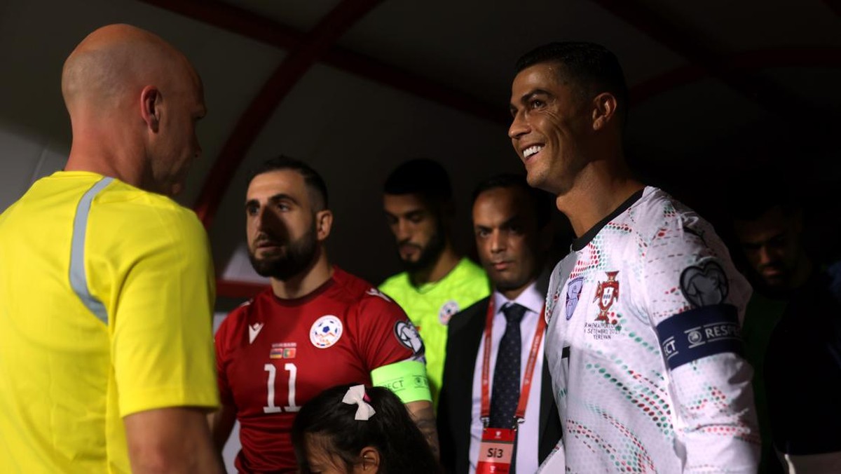 Cristiano Ronaldo sebelum duel Armenia vs Portugal. (Foto: UEFA via Getty Images/Denis Tyrin - UEFA)