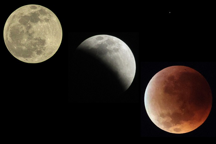 Foto kolase fase terjadinya fenomena gerhana bulan total Blood Moon terlihat di langit Kota Depok, Jawa Barat, Senin (8/9/2025). Badan Riset dan Inovasi Nasional (BRIN) menyatakan fenomena gerhana bulan total atau blood moon akan menghiasi langit Indonesia pada 7–8 September 2025, peristiwa ini bisa diamati dengan mata telanjang dari seluruh wilayah dan gerhana bulan terjadi ketika matahari, bumi, dan bulan berada dalam satu garis lurus. saat itu bulan memasuki bayangan bumi sehingga purnama tampak gelap. ANTARA FOTO/Yulius Satria Wijaya