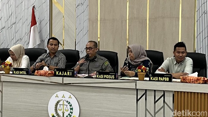 Konferensi pers Kejari Gowa.