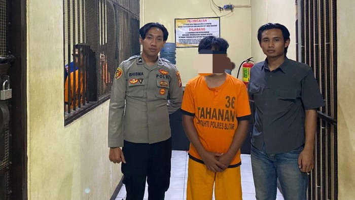 Salah satu perusuh diamankan Polres Blitar