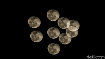 Keindahan bulan purnama kali ini terasa lebih istimewa berkat sentuhan kreatif. Teknik multi exposure menghadirkan visual berbeda yang memperkaya pengalaman memandang Corn Moon.