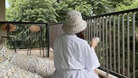 Di hari minggu Angel Karamoy tampak lebih santai. Terlihat potretnya saat Angel sedang menikmati secangkir minuman dan duduk di teras balkon. Foto: Instagram @realangelkaramoy