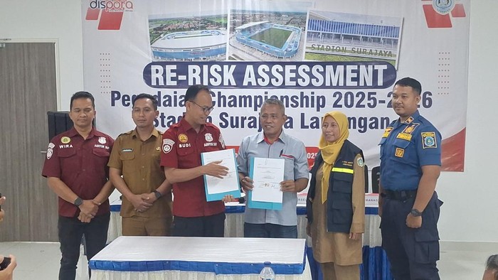 Risk assessment Stadion Surajaya Lamongan oleh Direktorat Pengamanan Objek Vital (Ditpamobvit) Polda Jatim. Risk assessment Stadion Surajaya Lamongan oleh Direktorat Pengamanan Objek Vital (Ditpamobvit) Polda Jatim.
