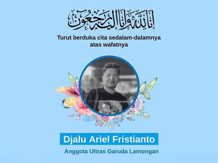 Anggota Ultras Garuda Lamongan, mendiang Djalu Ariel Fristianto