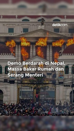 Video: Demo Berdarah di Nepal, Massa Bakar Rumah dan Serang Menteri