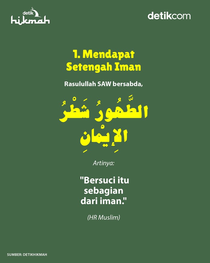 Infografis keutamaan menjaga wudhu