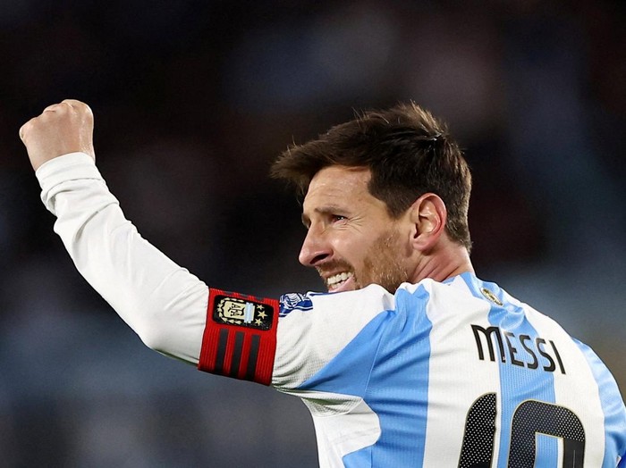 Soccer Football - World Cup - CONMEBOL Qualifiers - Argentina v Venezuela - Estadio Monumental, Buenos Aires, Argentina - September 4, 2025 Argentinas Lionel Messi celebrates scoring their third goal REUTERS/Agustin Marcarian     TPX IMAGES OF THE DAY