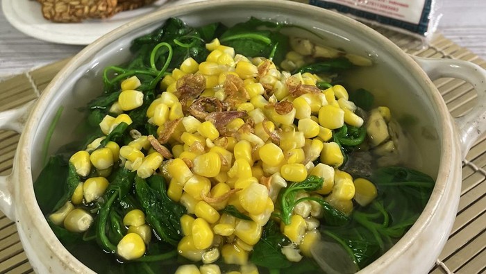 Resep Sayur Bayam Jagung Temu Kunci buatan Nadia Susan, pemenang dari Master Resep Sasa